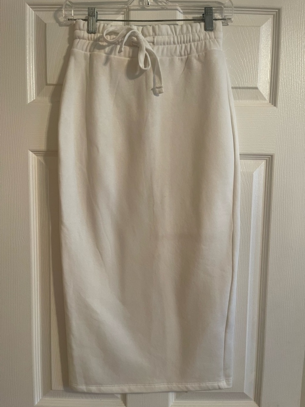 Zara White Drawstring Midi Skirt